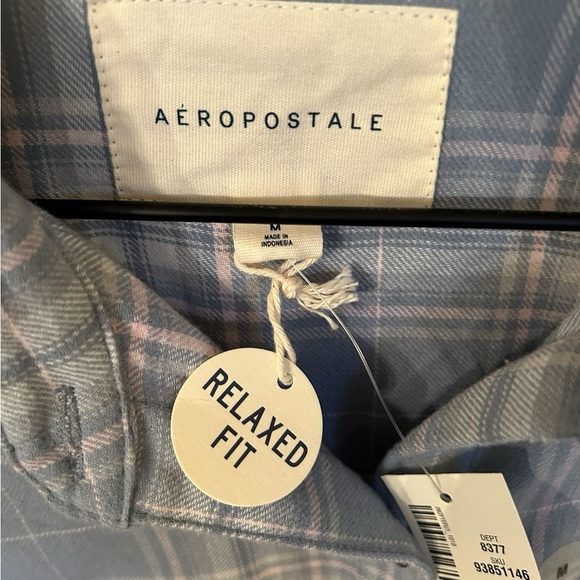 Aeropostale Super Soft Blue Plaid Flannel Short Size M New With Tags - Picture 7 of 14